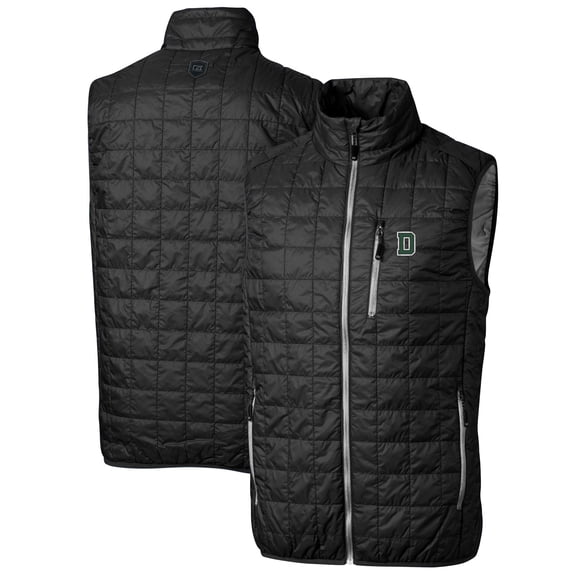 Men's Cutter & Buck Black Dartmouth Big Green Big & Tall Rainier PrimaLoft Eco Full-Zip Puffer Vest