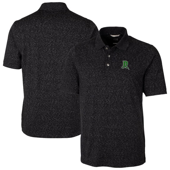 Men's Cutter & Buck Black Dayton Dragons Big & Tall DryTec Advantage Tri-Blend Space Dye Polo