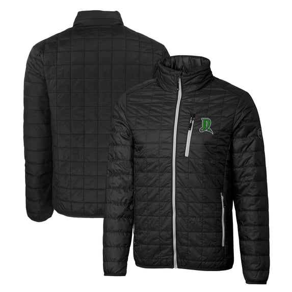 Men's Cutter & Buck Black Dayton Dragons Big & Tall Rainier PrimaLoft Eco Insulated Full-Zip Puffer Jacket