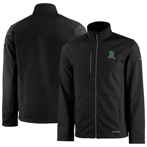 Men's Cutter & Buck Black Dayton Dragons Evoke Eco Softshell Recycled Full-Zip Jacket