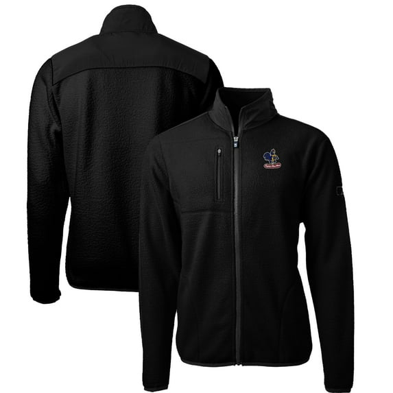 Men's Cutter & Buck Black Delaware Fightin' Blue Hens Cascade Eco Sherpa Fleece Full-Zip Jacket