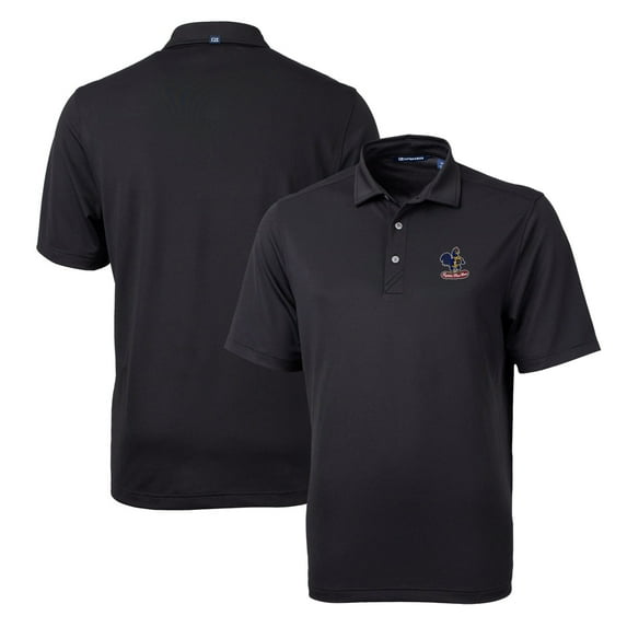 Men's Cutter & Buck Black Delaware Fightin' Blue Hens Team Logo Virtue Eco Pique Recycled Polo