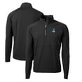 thumbnail image 1 of Men's Cutter & Buck Black Detroit Lions Adapt Eco Knit Hybrid Recycled Quarter-Zip Throwback Pullover Top, 1 of 3