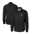thumbnail image 1 of Men's Cutter & Buck Black Detroit Lions Throwback Logo Rainier PrimaLoft Eco Insulated Quilted Button-Up Shacket, 1 of 3