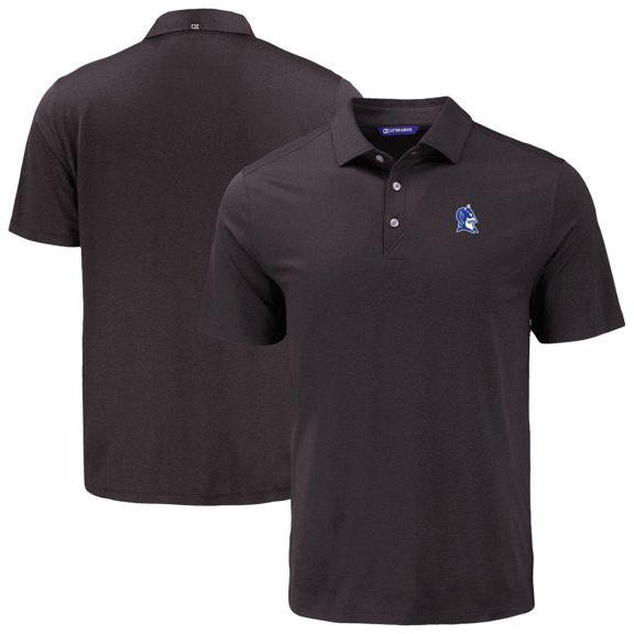 Men's Cutter & Buck  Black Duke Blue Devils Coastline Epic Comfort Eco Recycled Polo