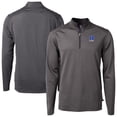 thumbnail image 1 of Men's Cutter & Buck Black Duke Blue Devils Virtue Eco Pique Micro Stripe Recycled DryTec Quarter-Zip Top, 1 of 3