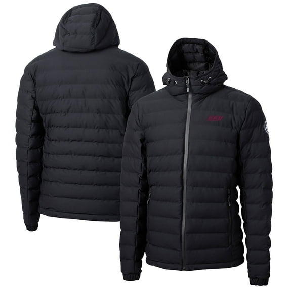Men's Cutter & Buck Black Eastern Kentucky Colonels Mission Ridge Repreve Eco Insulated Puffer Full-Zip Jacket