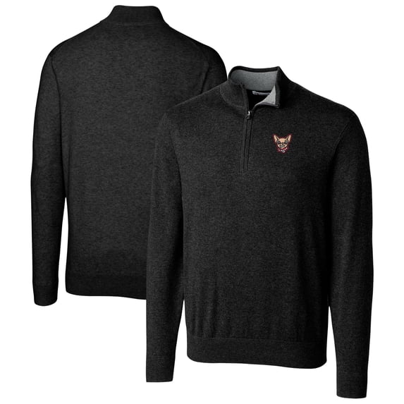 Men's Cutter & Buck Black El Paso Chihuahuas Lakemont Tri-Blend Quarter-Zip Pullover Sweater