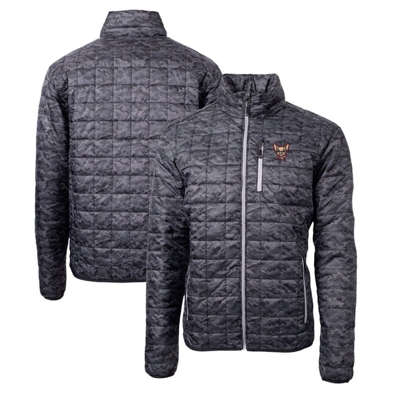 Men's Cutter & Buck Black El Paso Chihuahuas Rainier PrimaLoft Eco Insulated Full-Zip Printed Puffer Jacket