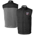 thumbnail image 1 of Men's-Cutter & Buck  Black FC Dallas Big & Tall Stealth Hybrid Quilted Windbreaker Full-Zip Vest, 1 of 3