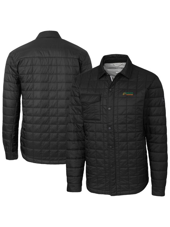 Men's-Cutter & Buck Black Florida A&M Rattlers Ranier Eco Insulated PrimaLoft Full-Snap Shacket