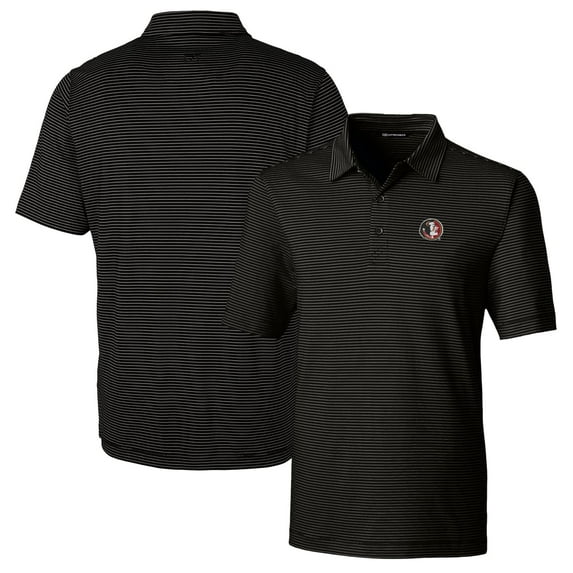 Men's Cutter & Buck Black Florida State Seminoles Big & Tall Forge Pencil Stripe Stretch Polo