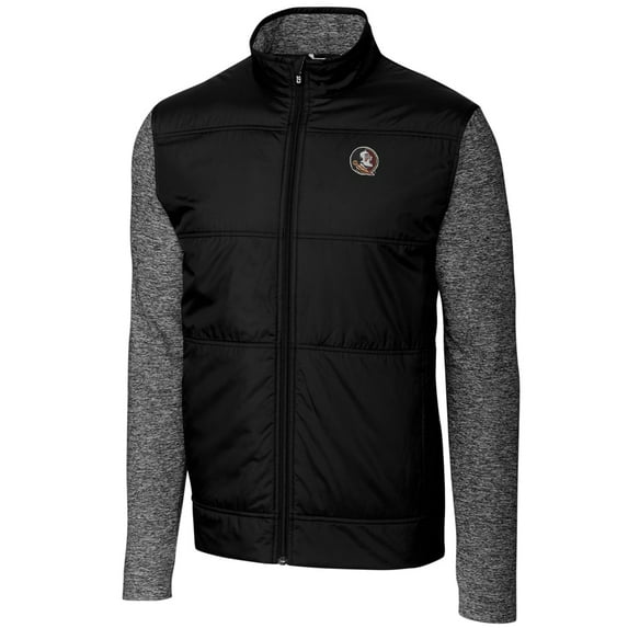 Men's Cutter & Buck Black Florida State Seminoles Big & Tall Stealth Full-Zip Jacket