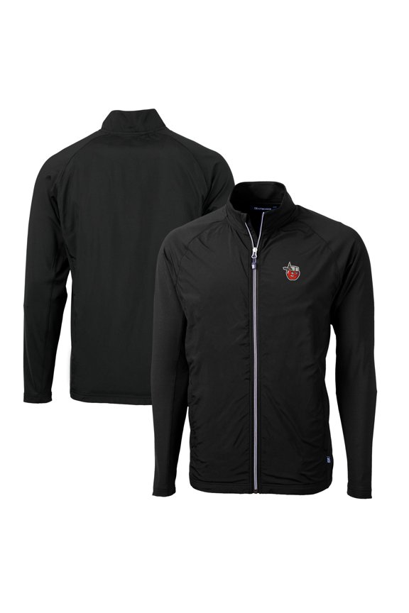 Men's Cutter & Buck Black Fort Wayne TinCaps Adapt Eco Knit Hybrid Recycled Full-Zip Jacket