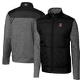 thumbnail image 1 of Men's Cutter & Buck Black Fresno Grizzlies Big & Tall Stealth Hybrid Quilted Full-Zip Windbreaker Jacket, 1 of 3