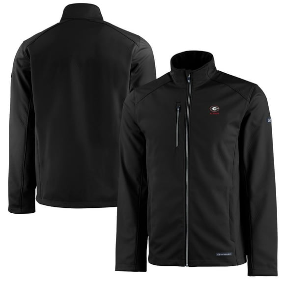 Men's Cutter & Buck Black Georgia Bulldogs Alumni Logo Evoke Eco Softshell Recycled Full-Zip Jacket