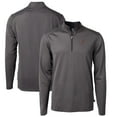 thumbnail image 1 of Men's Cutter & Buck Black Georgia Bulldogs Alumni Logo Virtue DryTec Eco Pique Micro Stripe Recycled Quarter-Zip Top, 1 of 3
