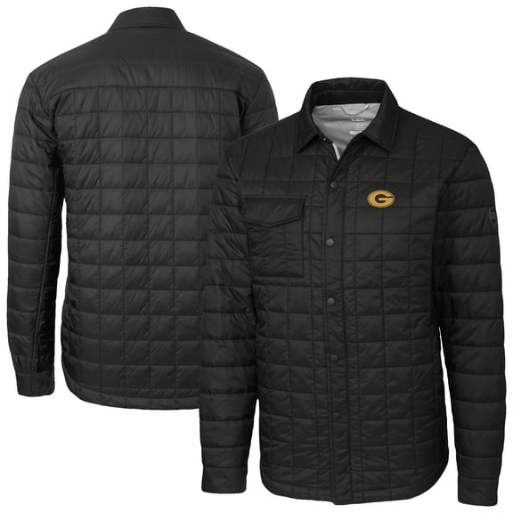 Men's-Cutter & Buck Black Grambling Tigers Ranier Eco Insulated PrimaLoft Full-Snap Shacket