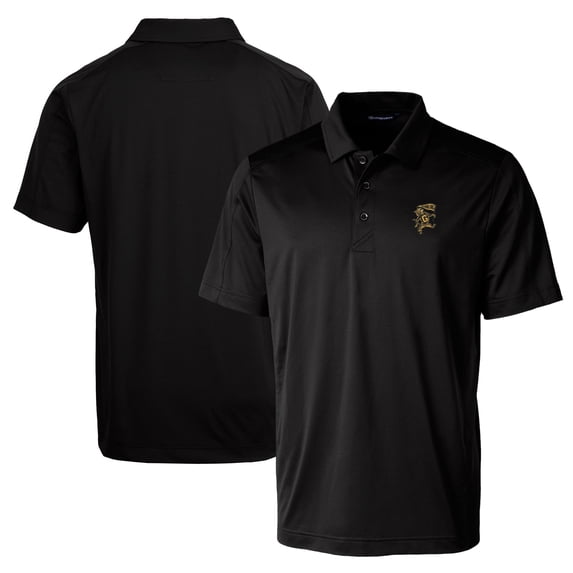Men's Cutter & Buck Black Grambling Tigers Team Logo Big & Tall Prospect Textured Stretch Polo