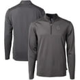 thumbnail image 1 of Men's Cutter & Buck Black/Gray Chicago White Sox Virtue Eco Pique Micro Stripe Big & Tall Recycled Quarter-Zip Pullover, 1 of 3