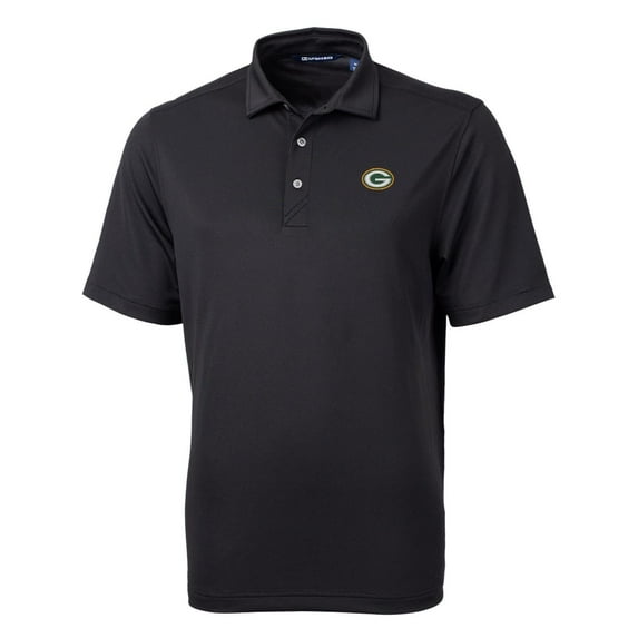 Men's Cutter & Buck Black Green Bay Packers Big & Tall Virtue Eco Pique Recycled Polo