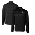 thumbnail image 1 of Men's Cutter & Buck Black Green Bay Packers Throwback Logo Traverse Stripe Stretch Quarter-Zip Big & Tall Pullover Top, 1 of 3