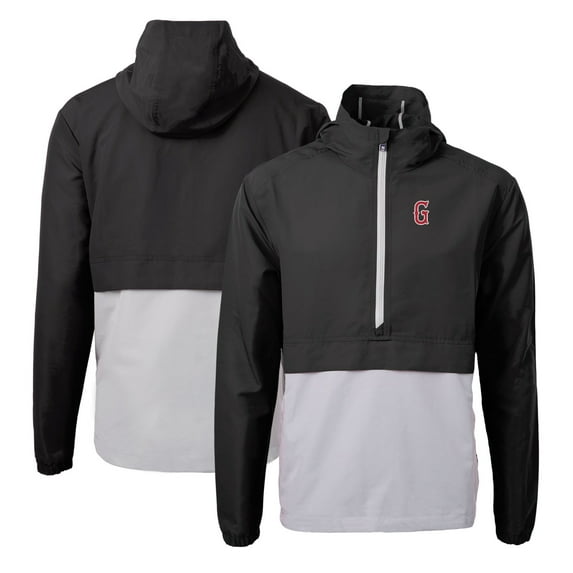 Men's Cutter & Buck Black Greenville Drive Charter Eco Recycled Half-Zip Anorak Jacket