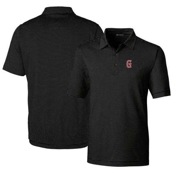 Men's Cutter & Buck Black Greenville Drive Forge Pencil Stripe Stretch DryTec Polo
