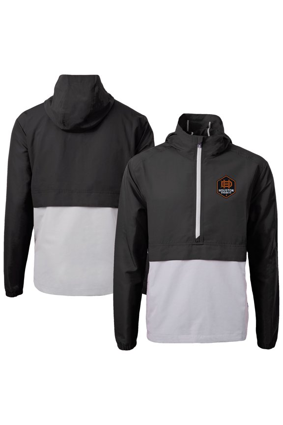 Men's-Cutter & Buck Black Houston Dynamo FC Charter Eco Recycled Full-Zip Anorak Jacket