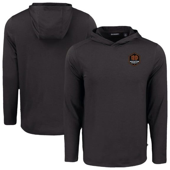 Men's Cutter & Buck Black Houston Dynamo FC Coastline Epic Comfort Eco Recycled Long Sleeve Hoodie T-Shirt