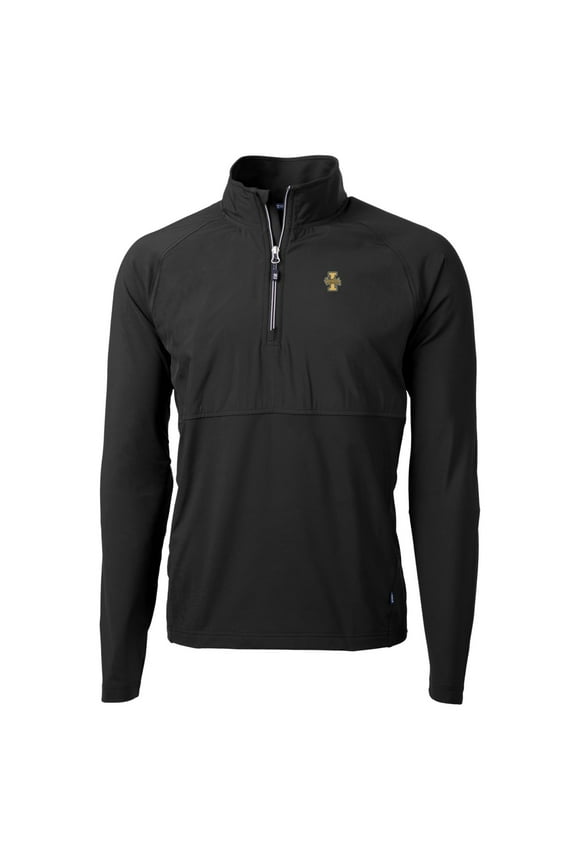Men's Cutter & Buck Black Idaho Vandals Adapt Eco Knit Hybrid Recycled Quarter-Zip Pullover Top