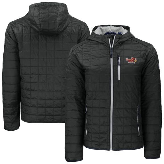 Men's-Cutter & Buck Black Illinois State Redbirds Rainier Eco PrimaLoft Hooded Full-Zip Jacket