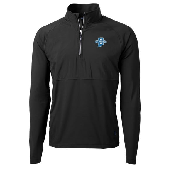 Men's Cutter & Buck Black Indiana State Sycamores Adapt Eco Knit Hybrid Recycled Quarter-Zip Pullover Top