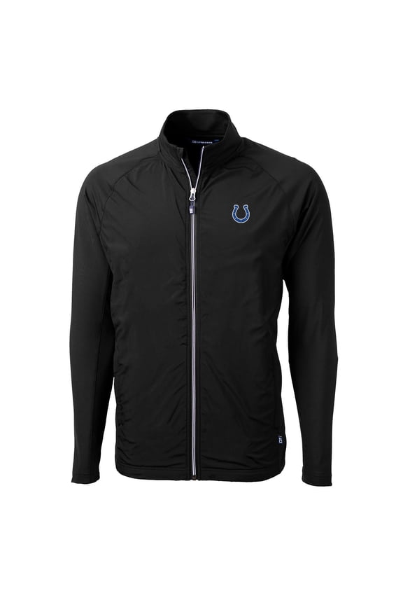 Men's Cutter & Buck Black Indianapolis Colts Adapt Eco Knit Full-Zip Jacket