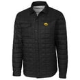 thumbnail image 1 of Men's Cutter & Buck Black Iowa Hawkeyes Rainier Full-Snap Shirt Jacket, 1 of 1