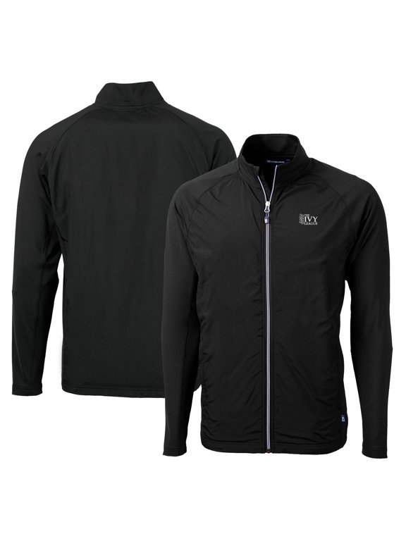 Men's Cutter & Buck Black Ivy League Adapt Eco Knit Hybrid Recycled Full-Zip Jacket