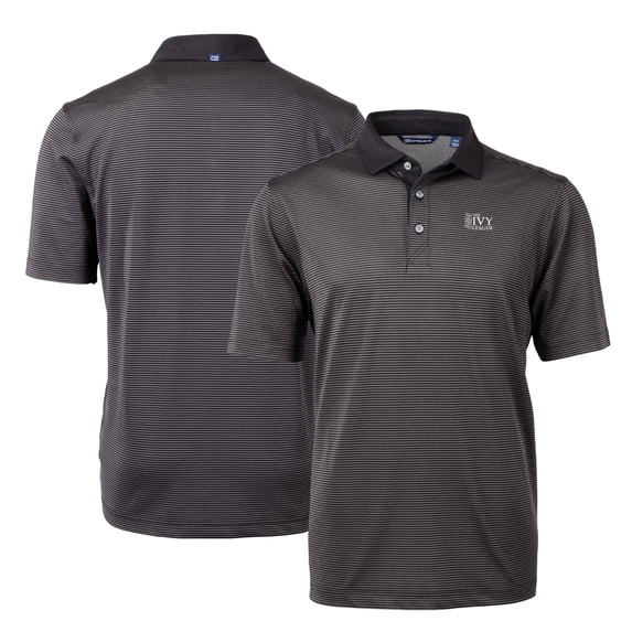 Men's Cutter & Buck Black Ivy League Big & Tall Virtue Eco Pique Micro Stripe Recycled Polo