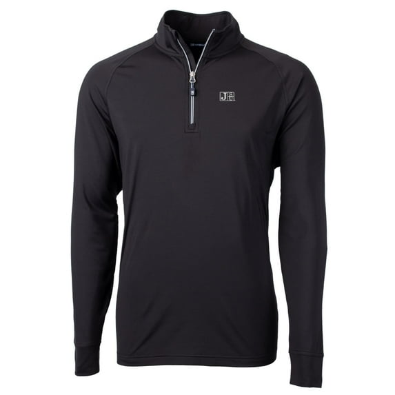 Men's Cutter & Buck Black Jackson State Tigers Big & Tall Adapt Eco Knit Quarter-Zip Pullover Jacket