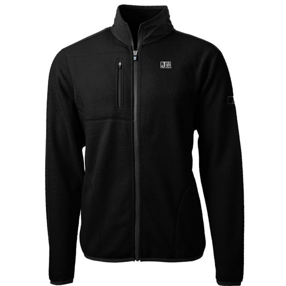 Men's Cutter & Buck Black Jackson State Tigers Team Logo Cascade Eco Sherpa Fleece Full-Zip Jacket