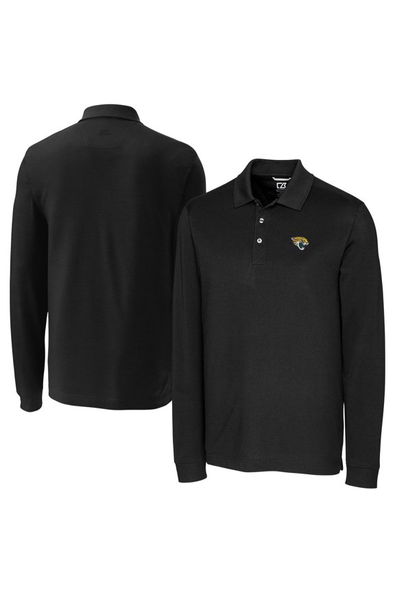 Men's Cutter & Buck Black Jacksonville Jaguars Advantage Eco Pique DryTec Tri-Blend Polo