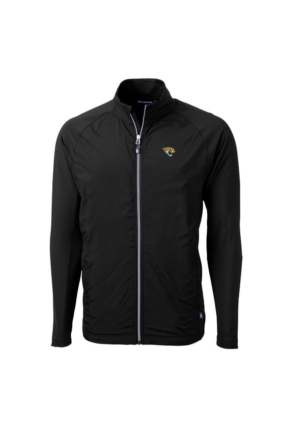Men's Cutter & Buck Black Jacksonville Jaguars Big & Tall Adapt Eco Knit Full-Zip Raglan Jacket