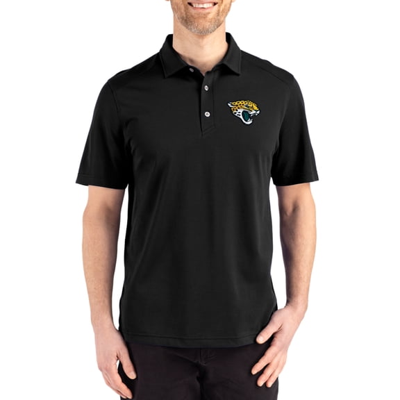 Men's Cutter & Buck Black Jacksonville Jaguars Big & Tall Advantage Refresh Epic Confidence Recycled Tri-Blend Pique