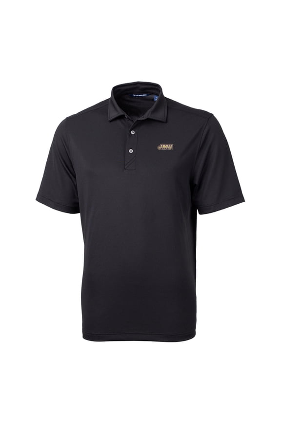 Men's Cutter & Buck Black James Madison Dukes Big & Tall Virtue Eco Pique Recycled Polo