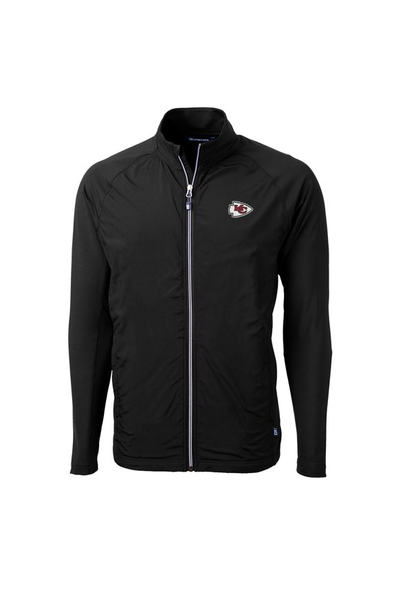 Men's Cutter & Buck Black Kansas City Chiefs Adapt Eco Knit Full-Zip Jacket