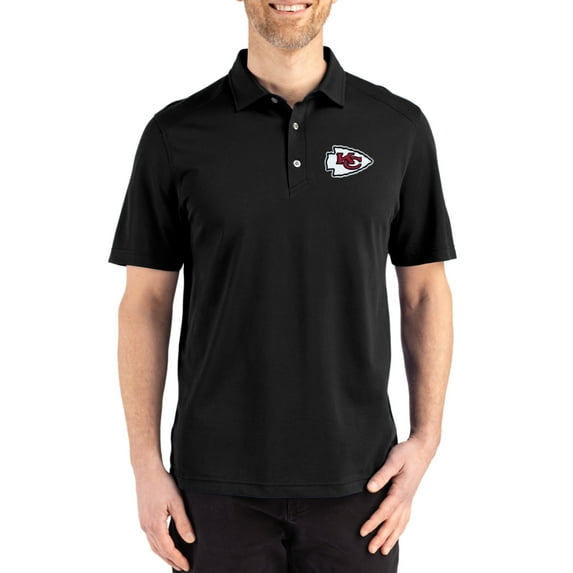 Men's Cutter & Buck Black Kansas City Chiefs Big & Tall Advantage Refresh Epic Confidence Recycled Tri-Blend Pique Polo
