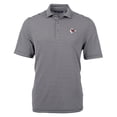 thumbnail image 1 of Men's Cutter & Buck Black Kansas City Chiefs Virtue Eco Pique Stripe Recycled Polo, 1 of 1