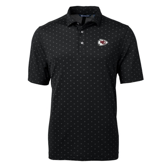Men's Cutter & Buck Black Kansas City Chiefs Virtue Eco Pique Tile Print Polo