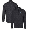 thumbnail image 1 of Men's Cutter & Buck Black Kansas Jayhawks Big & Tall Traverse Camo Print Stretch Quarter-Zip Pullover Top, 1 of 3