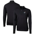 thumbnail image 1 of Men's Cutter & Buck Black Kansas Jayhawks Big & Tall Virtue Eco Pique Recycled Quarter-Zip Pullover Top, 1 of 3