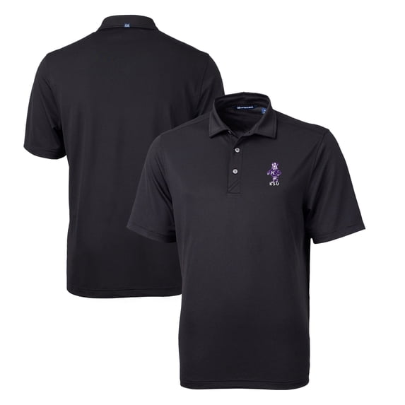 Men's Cutter & Buck Black Kansas State Wildcats Big & Tall Virtue Eco Pique Recycled DryTec Polo